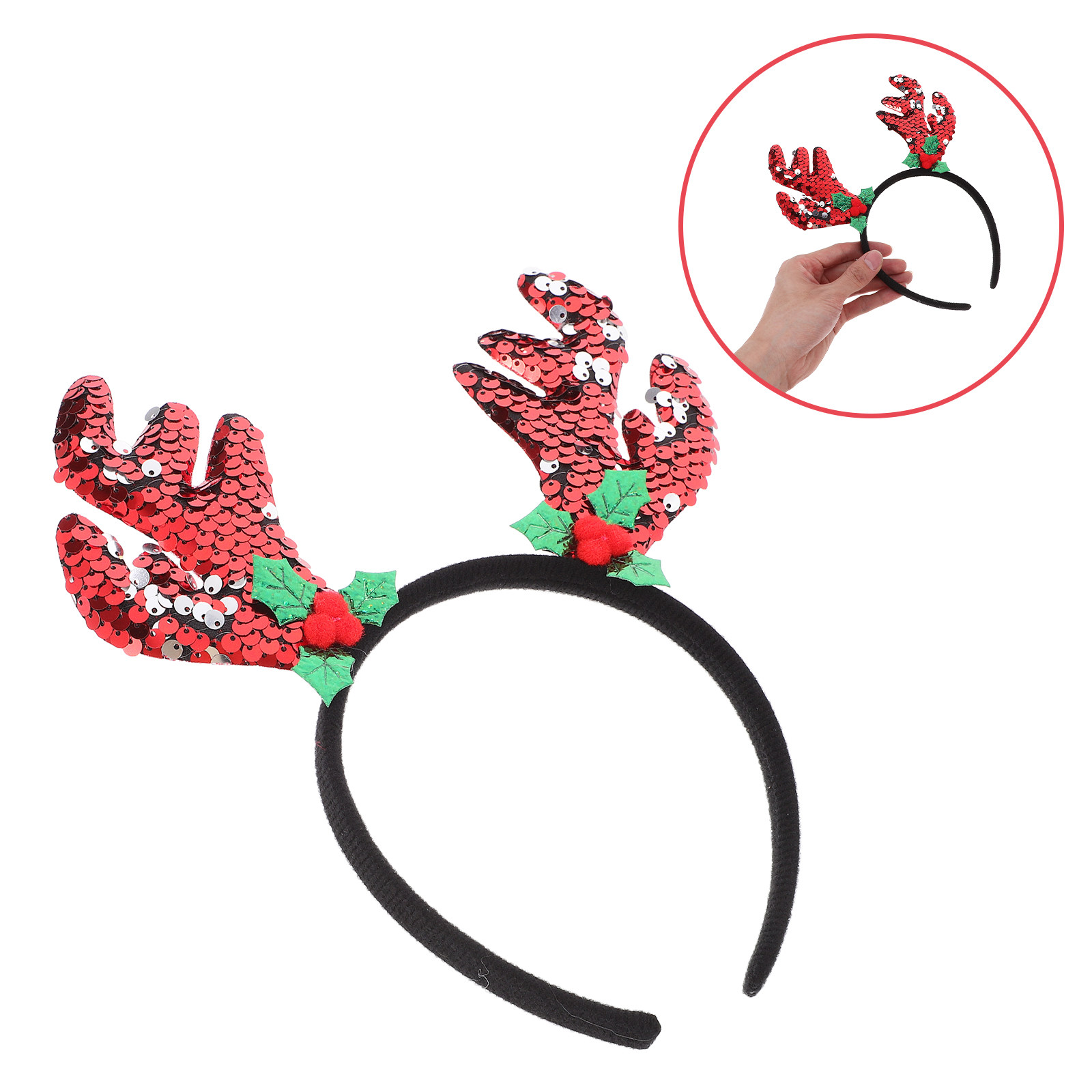Reindeer Antlers Headband - トナカイの角のヘッドバンド クリスマスヘアアクセサリー 女性・女の子向け クリスマスパーティー 家族の集まり フェスティバル