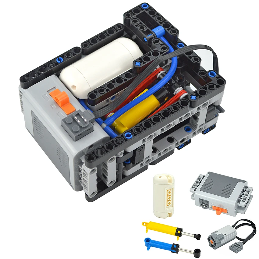 Lego Set Technic - 自動電気圧縮機ビルディングブロック,空気圧エアタンクロボット,エンジン付きモデル玩具,DIYロボット,新しいブロック