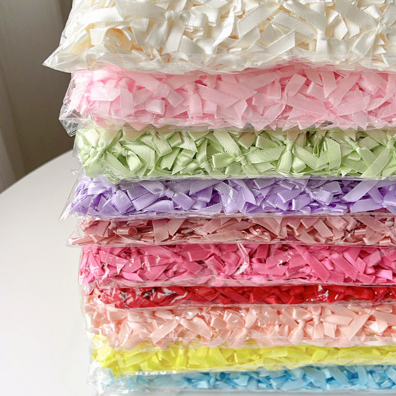 Ribbon Bow Gift - マルチカラーミニサテンリボンボウ、小さな手作りの蝶結びDIYアクセサリー、ヘアクリップ、ギフトラッピング、クラフト用の装飾オーナメント
