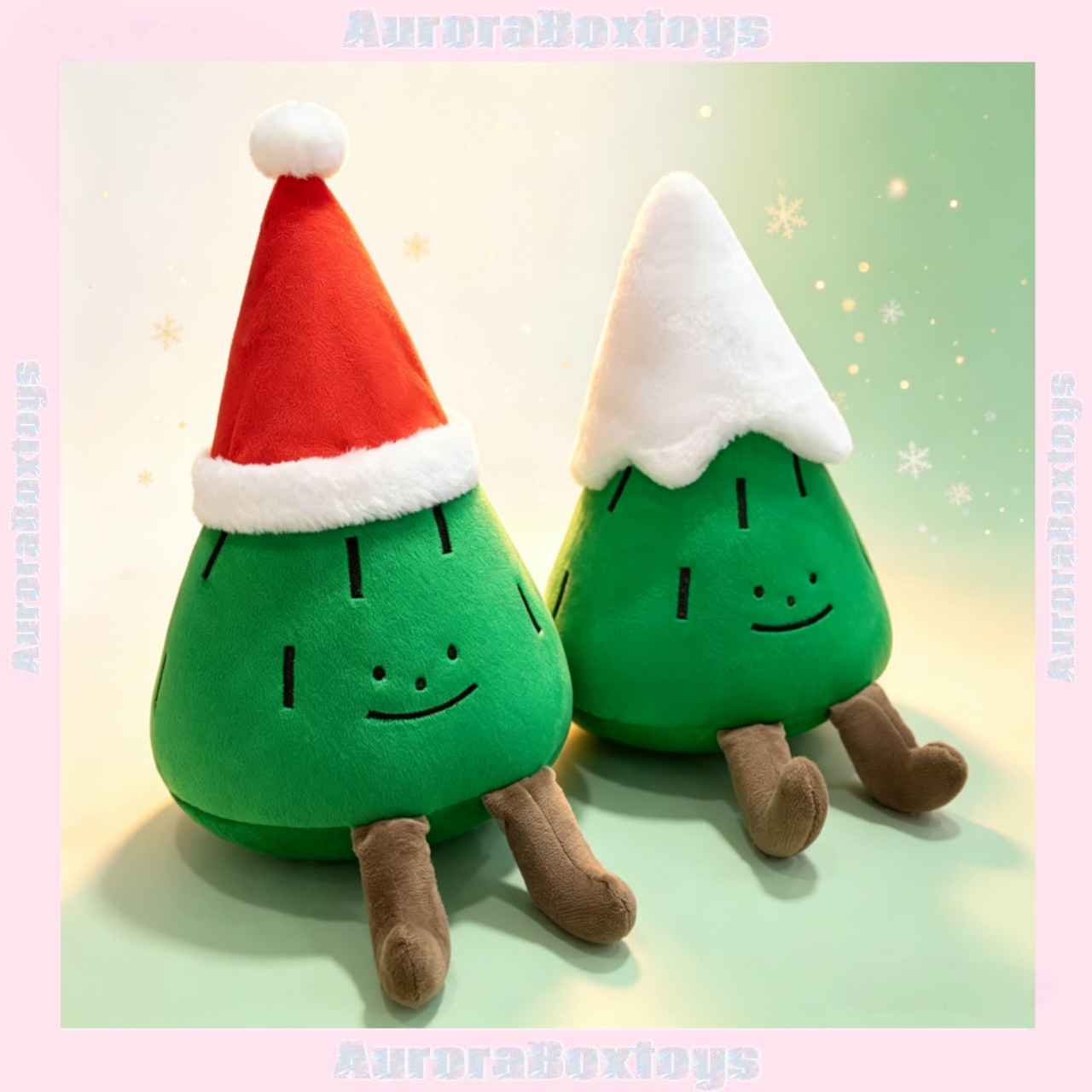 Santa Hat Plush - 2026年版 カートゥーンクリスマスツリーぬいぐるみ 30cm枕 かわいいサンタクロースの帽子 雪だるま パインぬいぐるみ