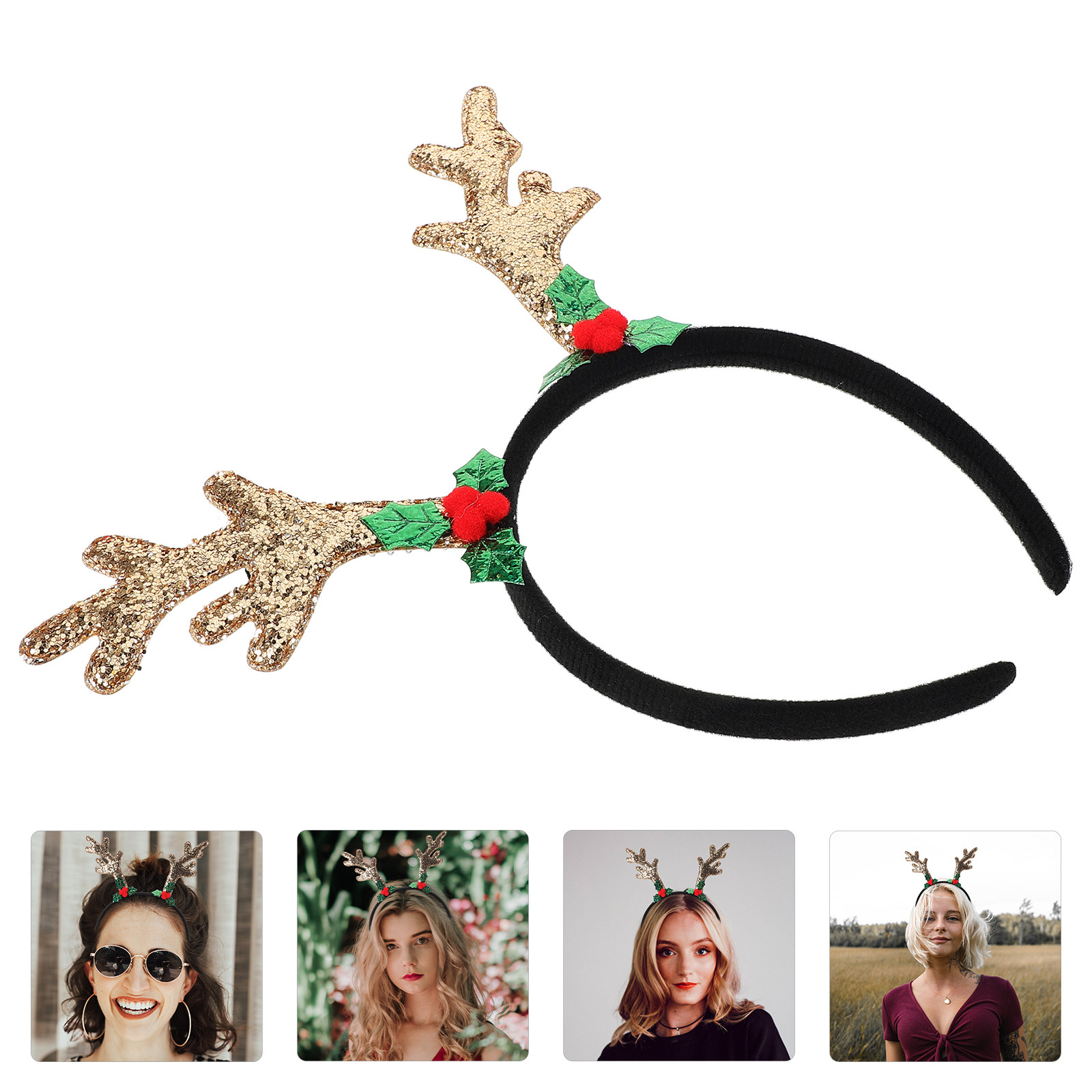 鹿の角ヘッドバンド 軽量で丈夫なハロウィン用トナカイヘアフー - Reindeer Antlers Headband のレビューと価格