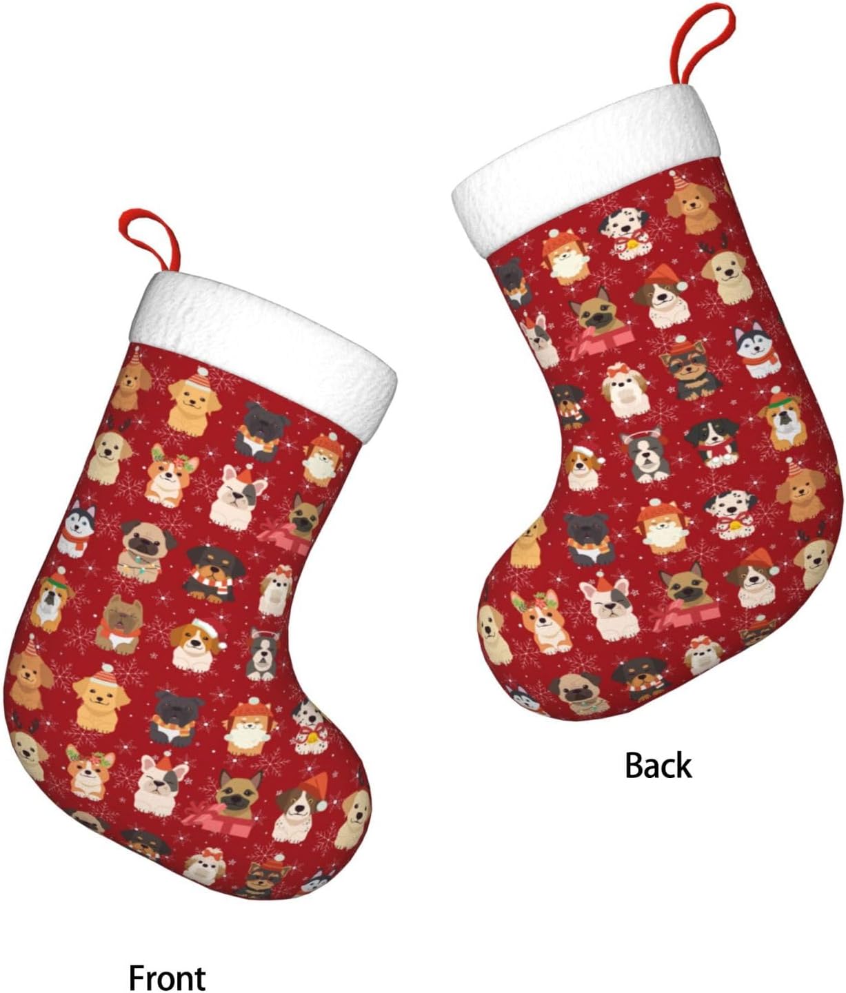 かわいいクリスマスドッグのクリスマスストッキング、暖炉吊り下 - Christmas Stocking Hanging のレビューと価格