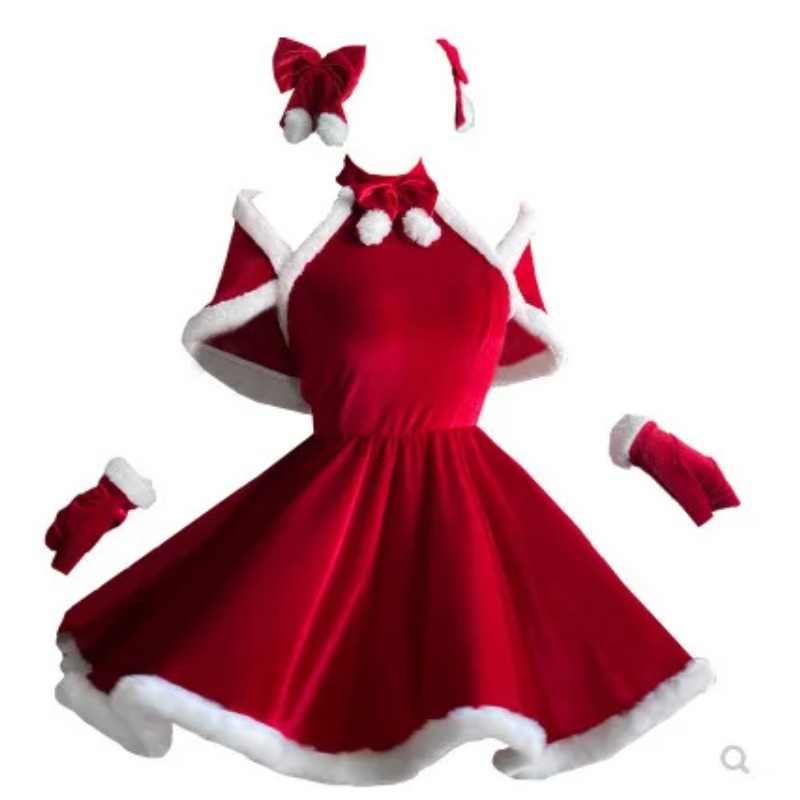 クリスマスコスプレ衣装ドレスアクセサリースーツ赤新年マントカ - Elf Costume Christmas のレビューと価格