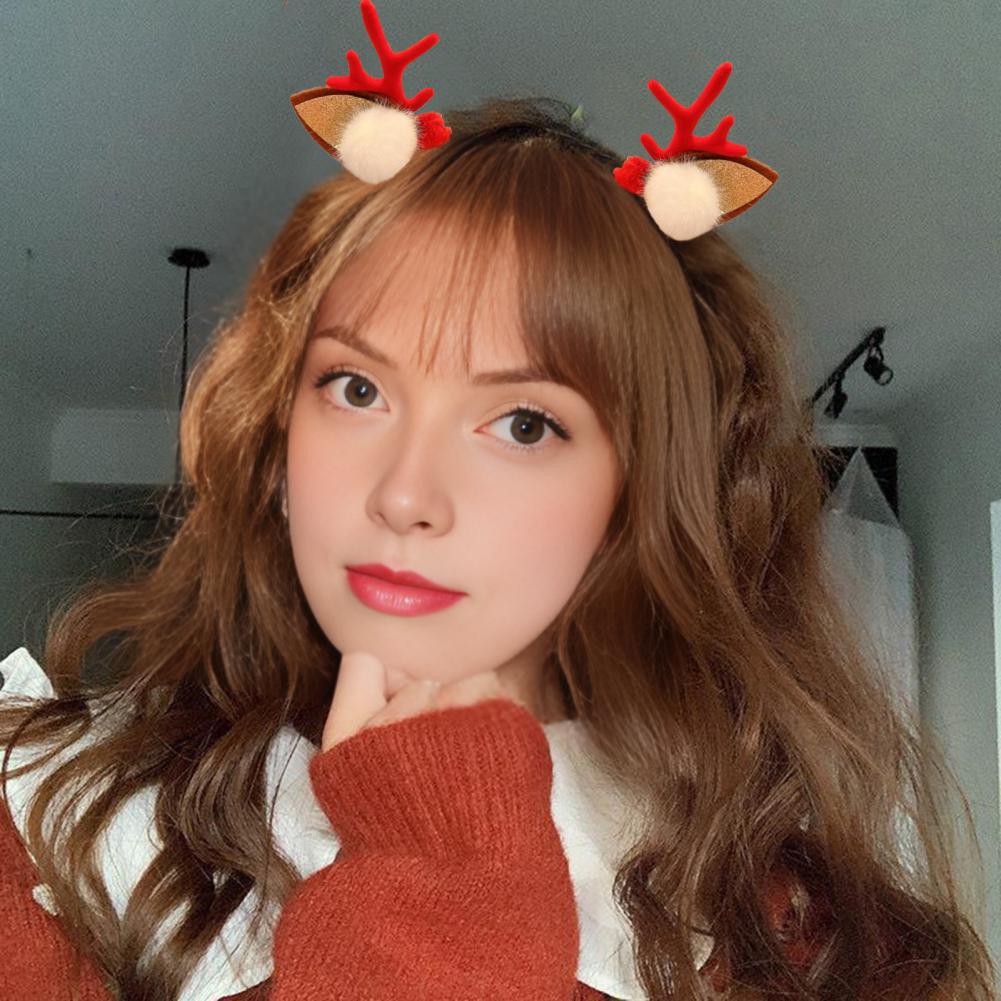 トナカイの角のヘアクリップ ポンポン付きトナカイの角のヘアク - Reindeer Antlers Headband のレビューと価格