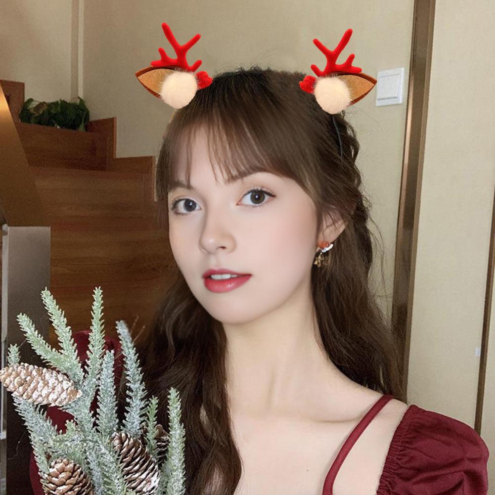 トナカイの角のヘアクリップ ポンポン付きトナカイの角のヘアク - Reindeer Antlers Headband のレビューと価格