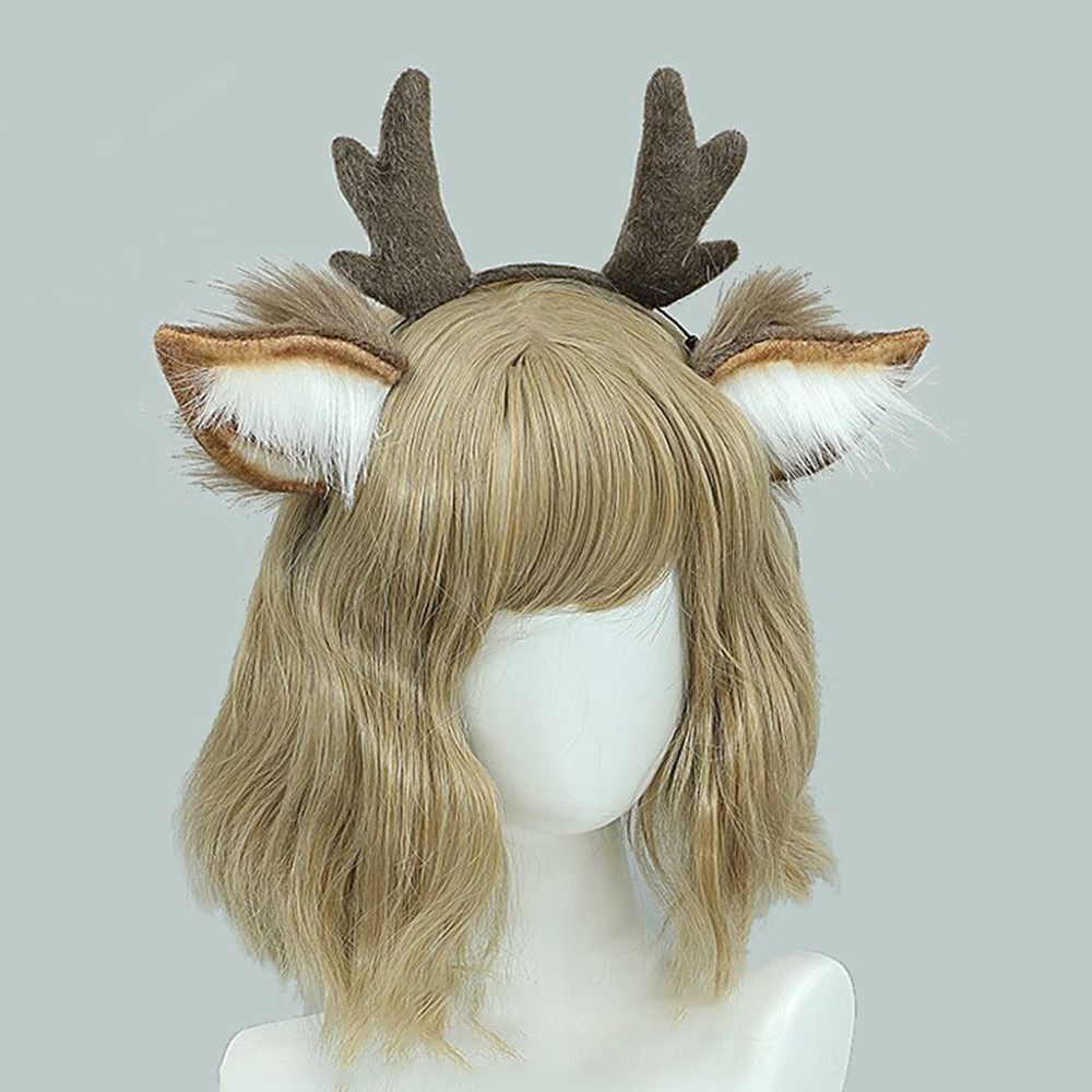 ユニセックス鹿耳トナカイの角ヘッドバンドパーティーヘッドピー - Reindeer Antlers Headband のレビューと価格