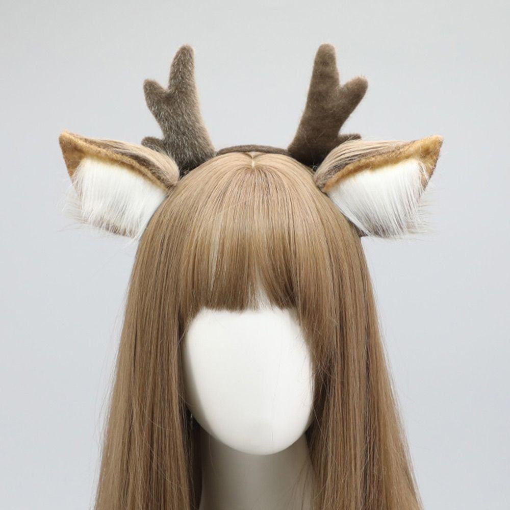 ユニセックス鹿耳トナカイの角ヘッドバンドパーティーヘッドピー - Reindeer Antlers Headband のレビューと価格
