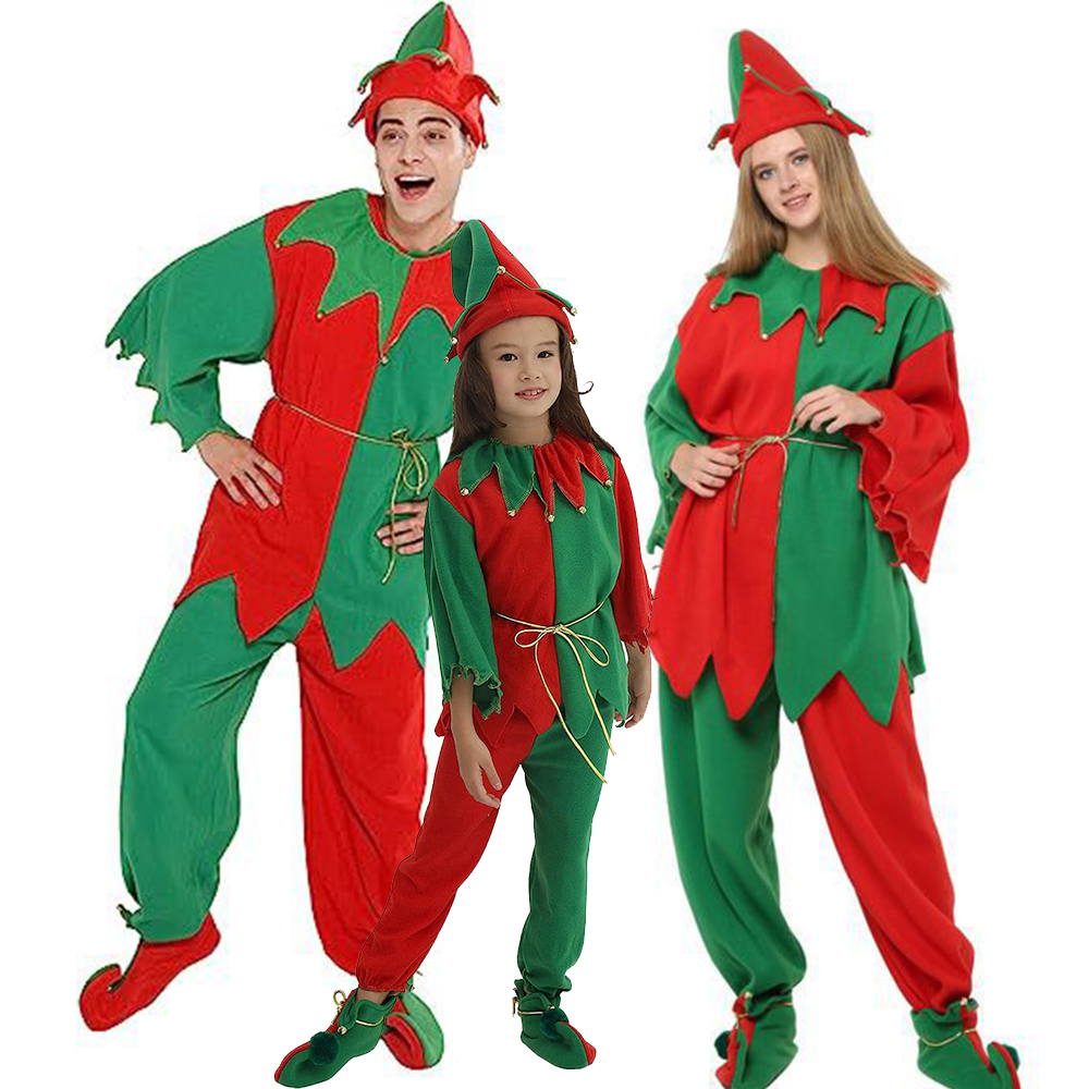 大人女性グリーンエルフハロウィンコスプレ衣装男性クリスマス衣 - Elf Costume Christmas のレビューと価格