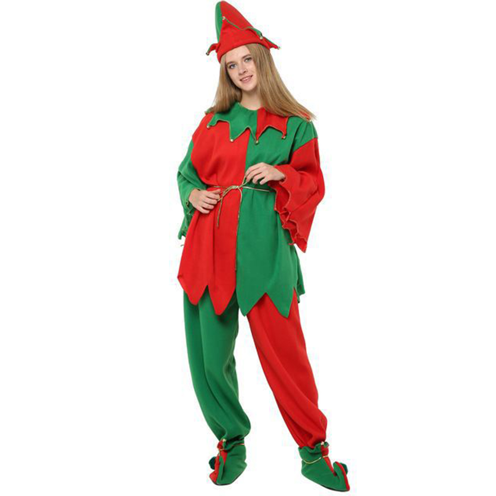 大人女性グリーンエルフハロウィンコスプレ衣装男性クリスマス衣 - Elf Costume Christmas のレビューと価格