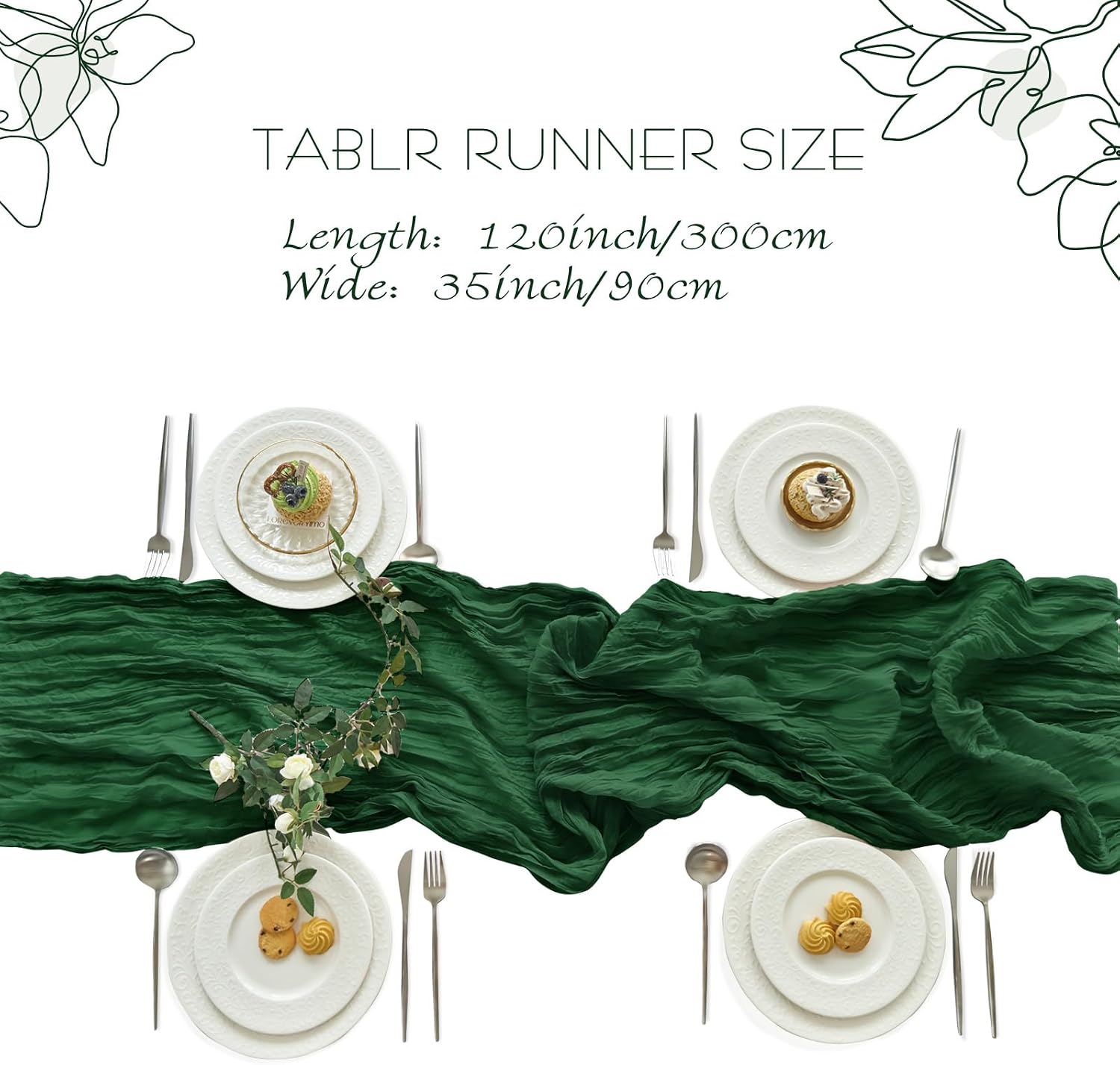 4枚セット チーズクロス テーブルランナー クリスマス エメ - Christmas Table Runner のレビューと価格