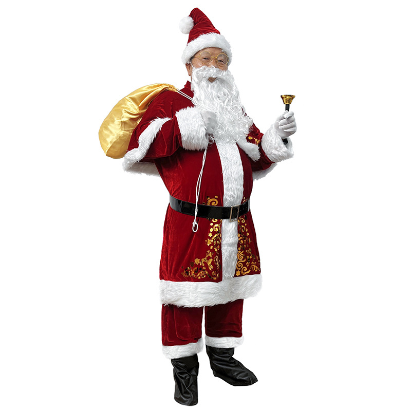 クリスマスサンタコスチューム長袖ドレス刺繍ローブホリデーパー - Elf Costume Christmas のレビューと価格