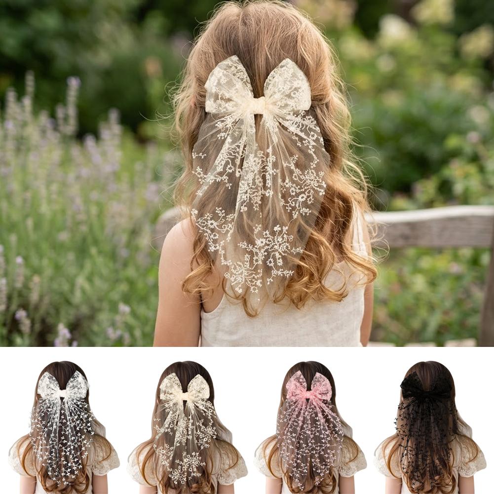 かわいいレースリボンヘアクリップ、キュートなヘアピン、ヘアバ - Ribbon Bow Gift のレビューと価格