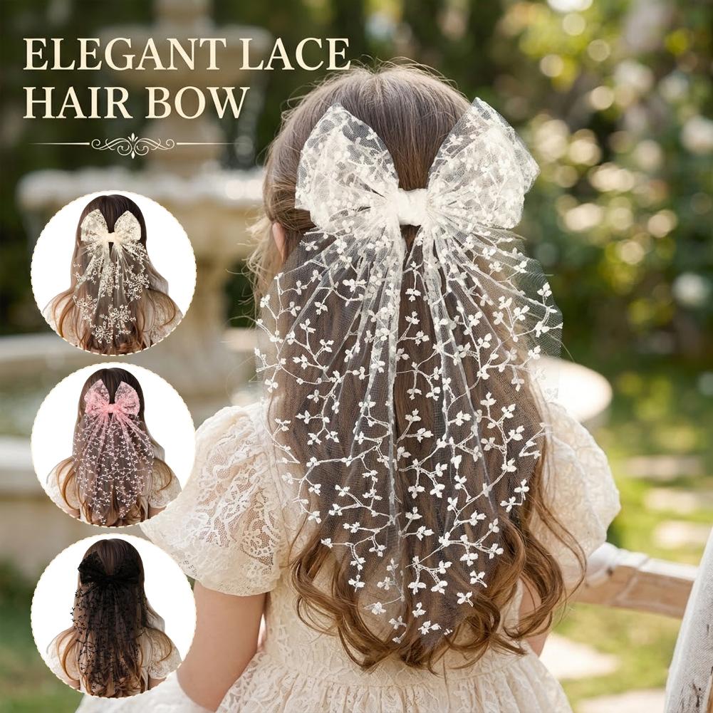 かわいいレースリボンヘアクリップ、キュートなヘアピン、ヘアバ - Ribbon Bow Gift のレビューと価格